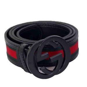 Men's Gucci black, red/green stripes belt